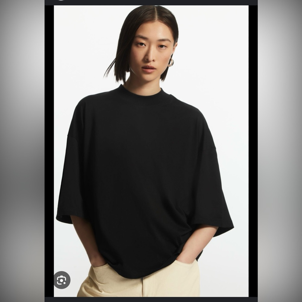 Cos mock neck boxy tee. Size medium